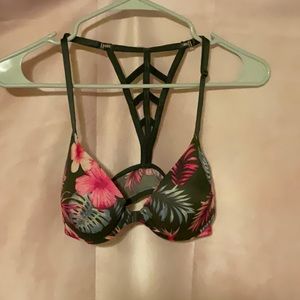 PINK 34 C floral/hibiscus bra